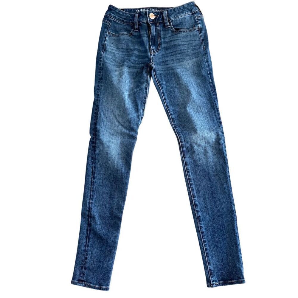 American Eagle Women's Skinny Jeans Size 0 Blue Medium Wash Denim